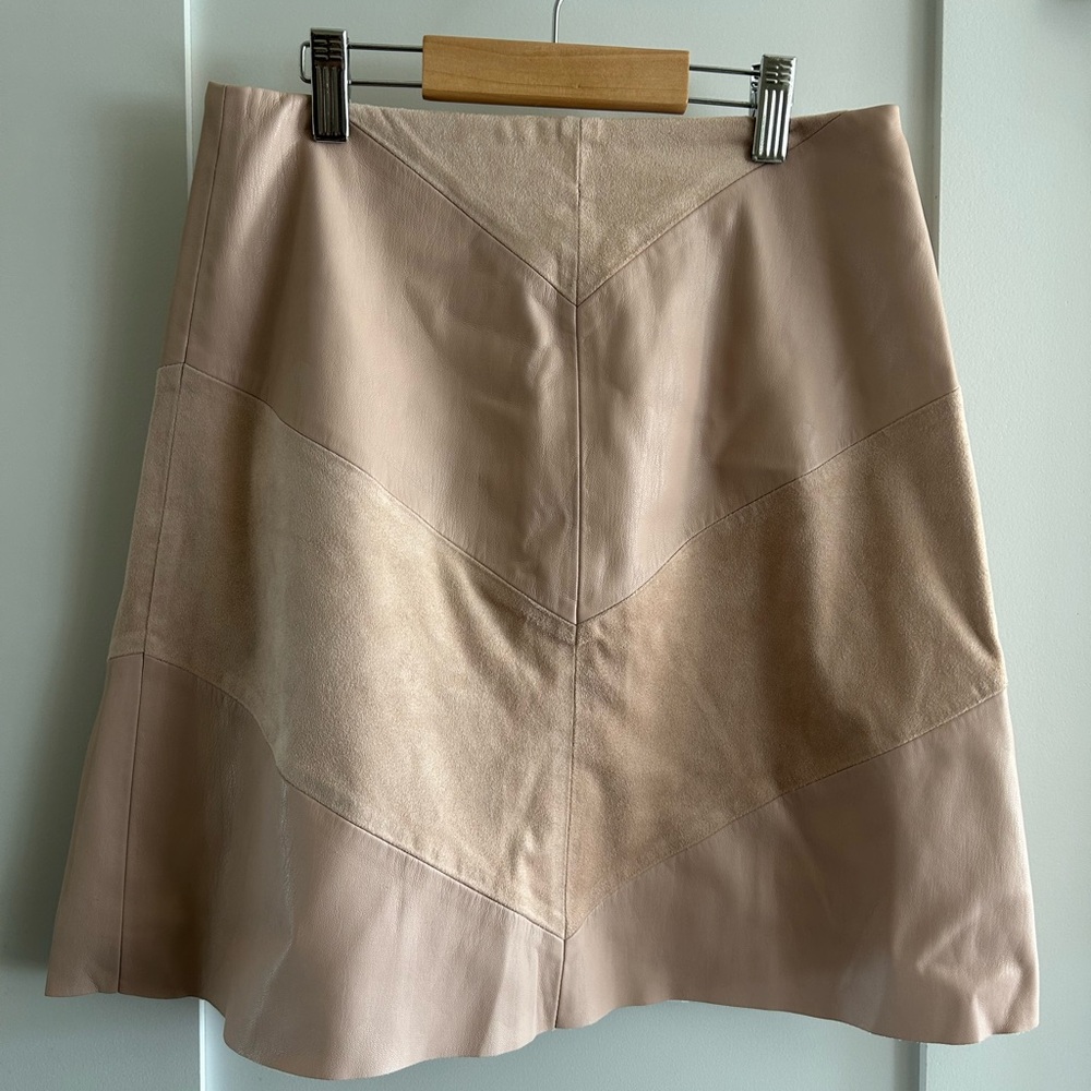 Zara Light Pink Faux Leather Skirt